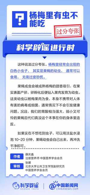 杨梅里有虫不能吃吗？