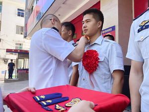 阳泉市城区消防救援大队举行消防员退出队伍仪式