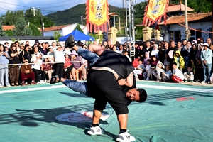 盂县仙人乡七里峪村首届好汉山摔跤争霸赛成功举办